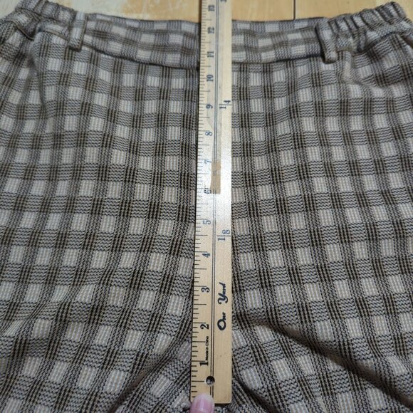Willow & Root Women's Plaid Check Trouser Pant Size L Brown Black Tan career - Picture 10 of 15